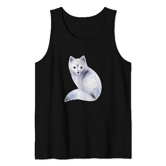 Viking Nordic Summer Fox Hand Painted Watercolor Tank Tops
