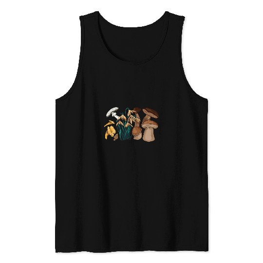 Mushroom Hunting Foraging Mycology Fungi Morel Mushroom Tank Tops