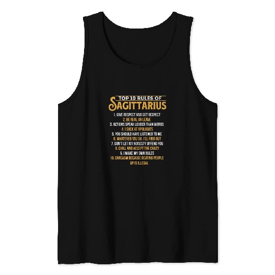 Top 10 Rules Of Sagittarius Zodiac Sign Birthday Horoscope Tank Tops