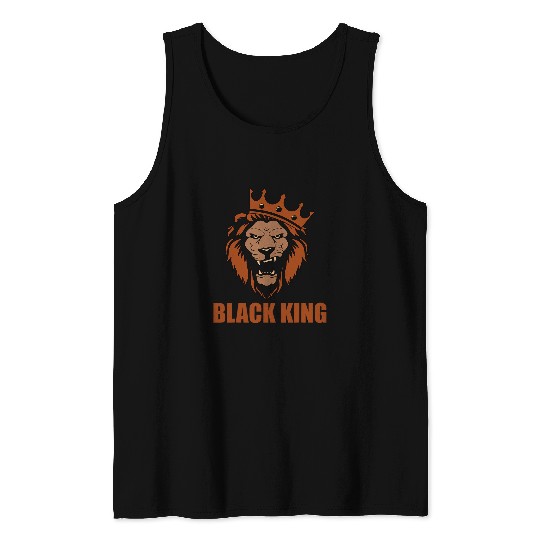 Lion Pet Black King Lion Black History Month Cool BLM Melanin Animal Tank Tops