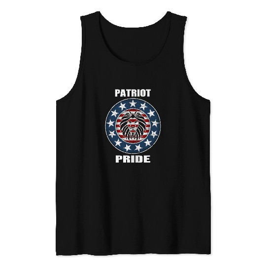 Lion Pet Patriot Pride Conservative Lion Patriotic America Tank Tops