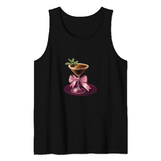 Coffee Fun Tini Time Espresso Martini Tasty Vodka Coffee Liquor Cream Tank Tops