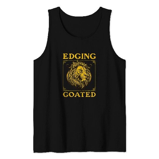 Lion Pet Edging Goated Sigma Lion Ironic Brainrot Meme Tank Tops