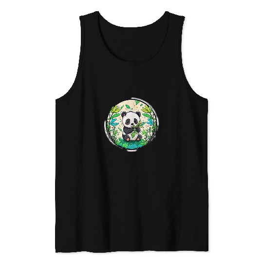 Panda Pet Charming Panda Adorable and Kawaii in Bamboo Forest China Tank Tops