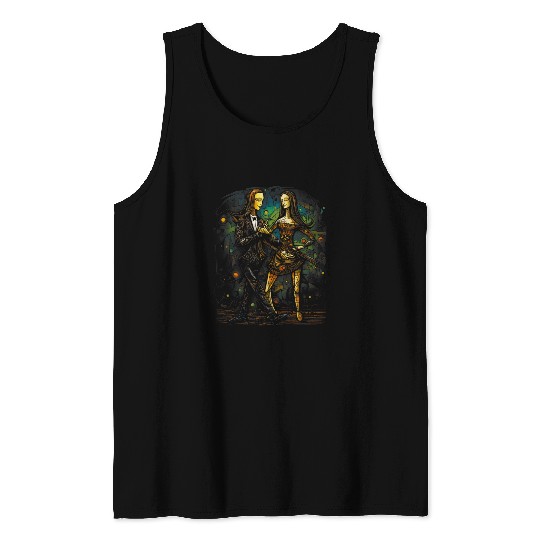 Mona Lisa Da Vinci Dance Surreal Fine Art Formal Streetwear Tank Tops