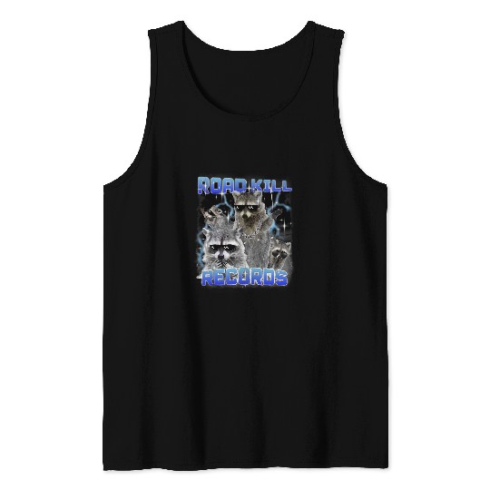 Raccoon Pet Road Kill Records Raccoon Funny 90s Bootleg Rap Tank Tops