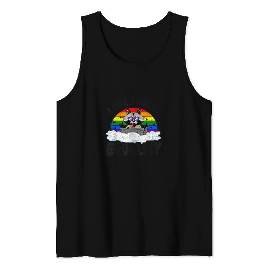 Raccoon Pet Love Trash Equality Raccoon Gay Pride Rainbow Ally LGBT Tank Tops