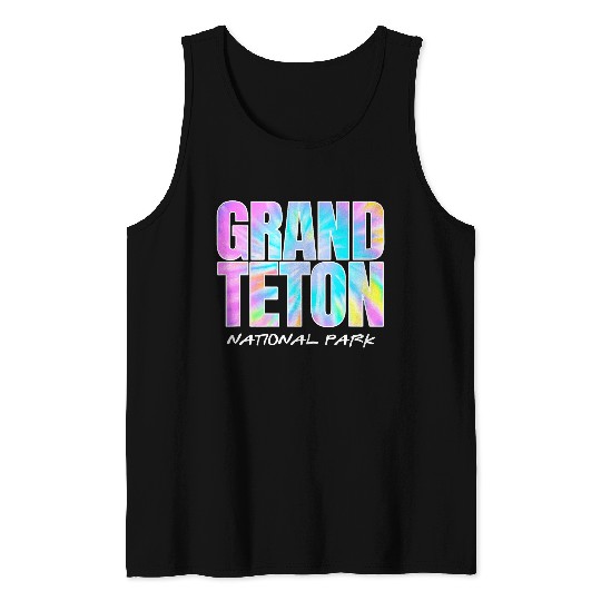 Tie Dye Grand Teton National Park Wyoming Kids Womens Hiking Tank Tops