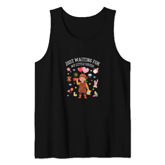 Bear Pet Just Waiting For Little Sister 2025 Pirate Rabbit Boys Bear Tank Tops