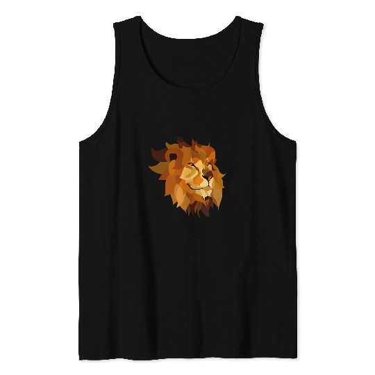 Lion Pet Simple Geometric Patterned Lion designs Tank Tops
