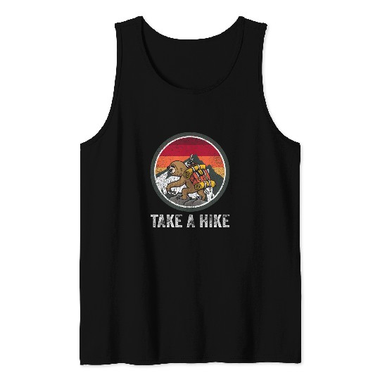 Sloth Pet Take A Hike Retro Hiker Sloth Hiking Trekking Fun Kids Boys Tank Tops