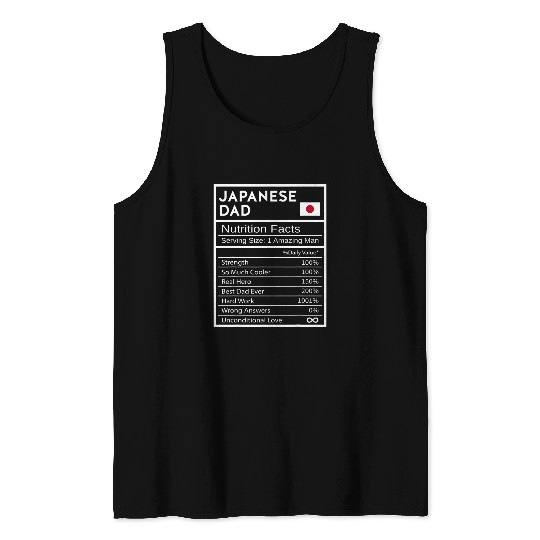 Mens Japanese Dad Nutrition Facts National Pride Gift For Dad Tank Tops