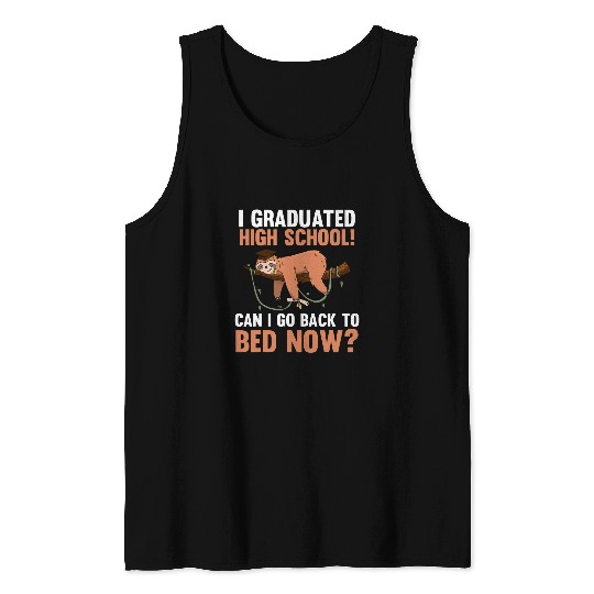 Sloth Pet Graduate High School Graduation Tank Tops