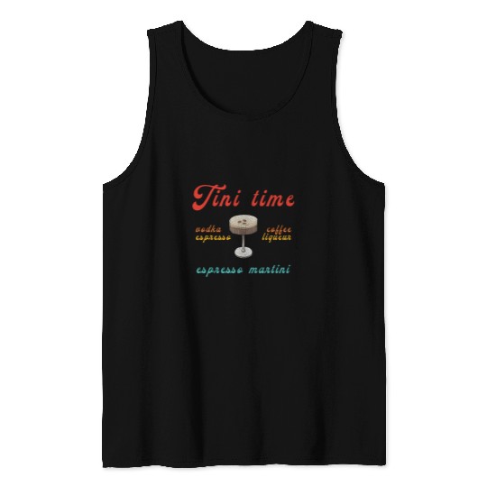 Coffee Fun Tini Time Vodka Espresso Coffee Retro Tank Tops