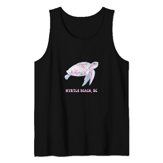 Turtle Pet Myrtle Beach South Carolina Pink and Blue Sea Turtle Cute Tank Tops