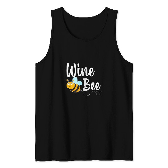 Wines Fun Bee Wines Lover Funny Bumblebee Tank Tops