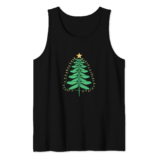 Christmas Tree Dragonfly Ornaments Funny xmass Tee Eve Party Tank Tops