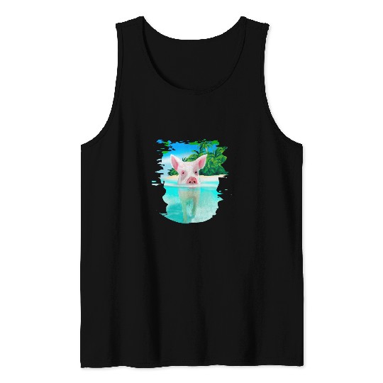 Bahamas Swimming Pigs Pig Swim Beach Holidays Tank Tops