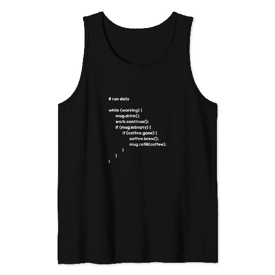 Coffee Fun Run Daily Refill Coffee in Javascript Tank Tops