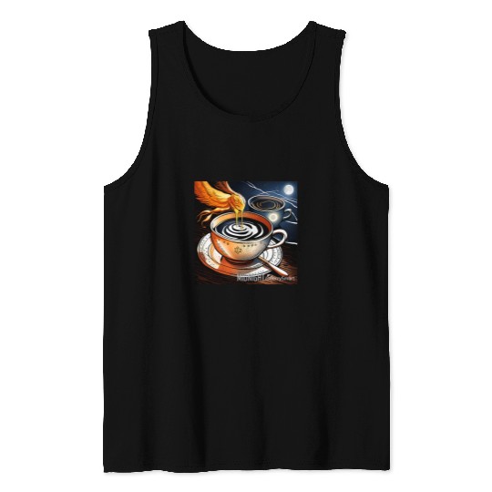 Coffee Fun Midnight Coffee Break Second Wind Coffee Phoenix Tank Tops