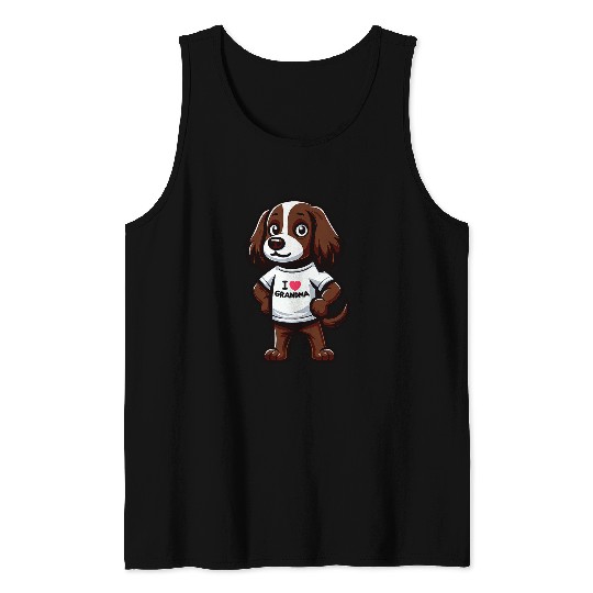 English Springer Spaniel I Love Grandma Grandmother Tank Tops