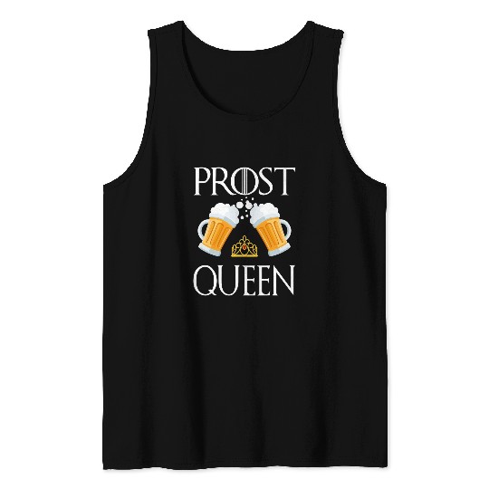 Beer Fun Prost Queen Drinking Beer Drinker Party Bar Crawl Drinking Tank Tops