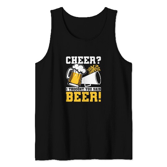 Beer Fun Cheer Dad Funny Beer Cheerleading Cheerleader Dad Tank Tops