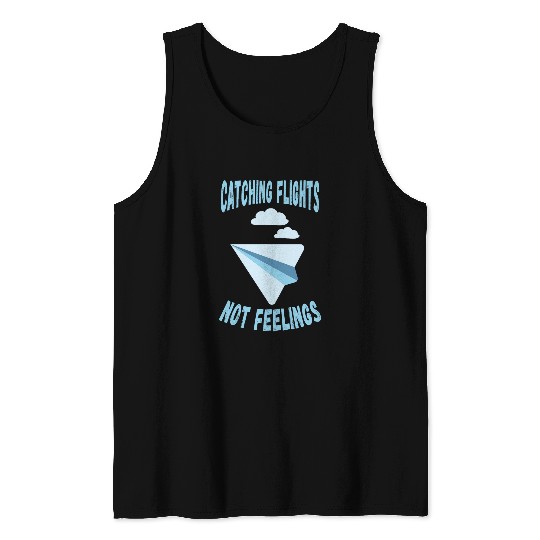 Paper Plane Catching Flight Aviation Aircraft Paper Airplane Tank Tops