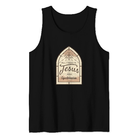 Christian I Love Jesus and Equestrianism Lover Fan Christ Tank Tops