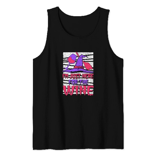 Wines Fun Halloween Witch Wines Apparel For Halloween Party Tank Tops