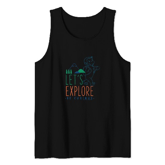 Hiking Hiker Curious George Lets Explore George Hiking Poster Hike Tank Tops