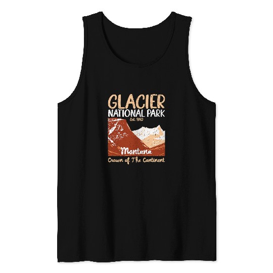 Lacrosse Gift Glacier National Park   Hiking Montana Moose Outdoor Tank Tops