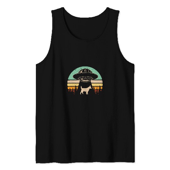 Alien Abduction Red Blue Heeler Cattle Dog UFO Spaceship Tank Tops