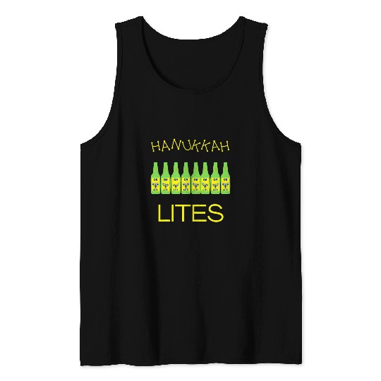 Beer Fun Hanukkah Lites Funny Jewish Beer Drinkers Tank Tops