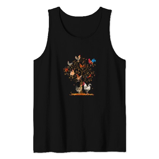 Chicken Lover tree autumn tree fall leaves chicken lover 2 Tank Tops