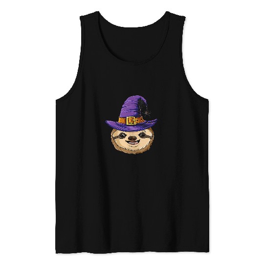 Sloth Pet Witch Hat Halloween Costume Sloth pumpkin Tee Tank Tops