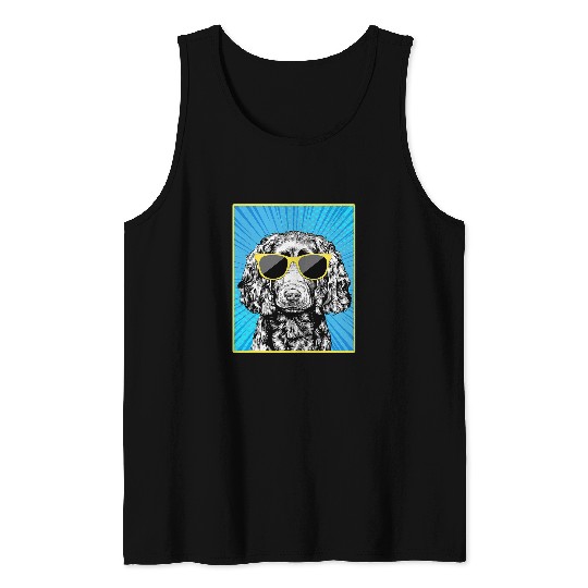 Boykin Spaniel Portrait Pop Art Dog with Sunglasses Tank Tops