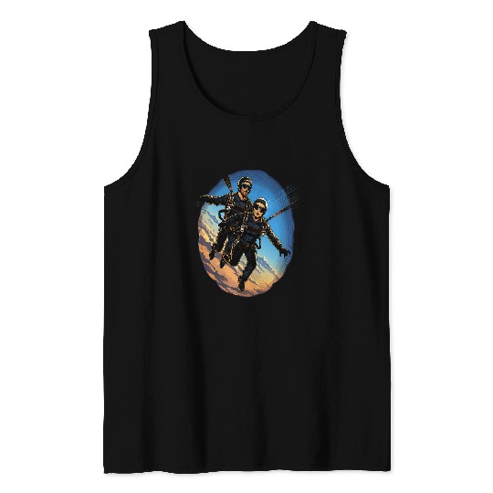 Tandem Skydiving Skydive Duo Skydivers Tank Tops