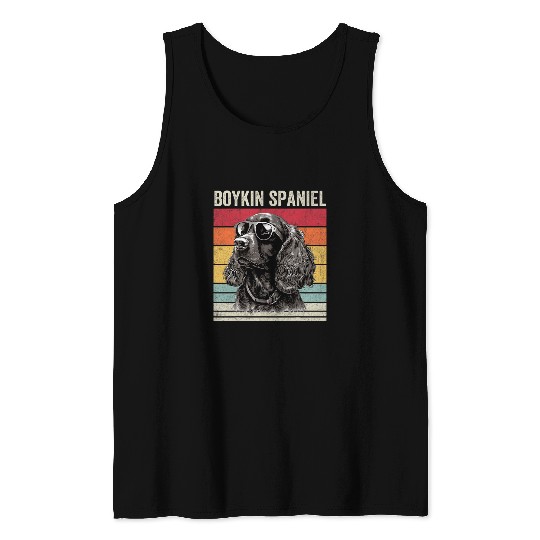 Boykin Spaniel Dog with Sunglasses vintages Boykin Spaniel Tank Tops