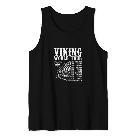 viking world tour viking ship Design Tank Tops