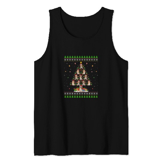Christmas Tree Santa Cavalier King Charles Spaniel Dog Xmas Tank Tops