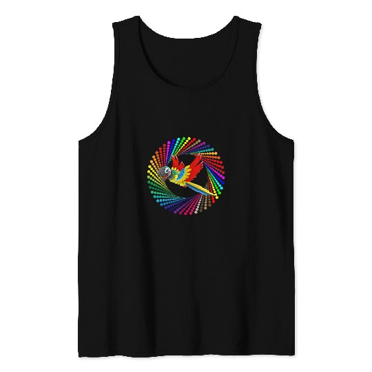 Cartoon Macaw Parrot Tank Tops