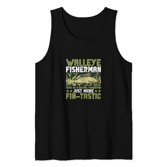 Walleye Fisherman Design For Walleye Fishing Tank Tops