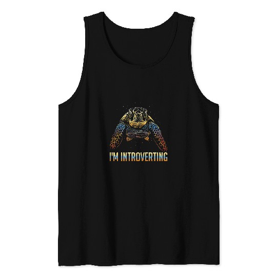 Turtle Pet I m Introverting Turtle Shell Love Bohemian Art 3 Tank Tops