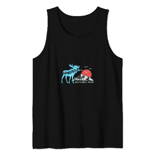 Lacrosse Gift Grand Teton National Park Moose 2Mountains Tank Tops