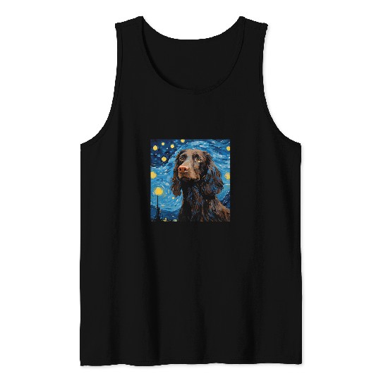 Boykin Spaniel Starry Night For Dog Mom Dog Dad 4 Tank Tops