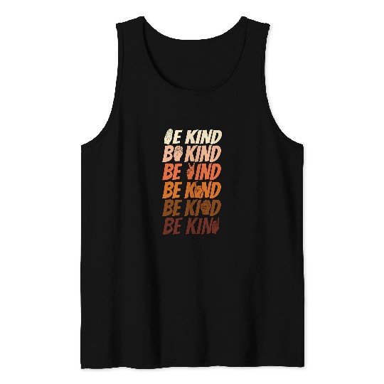 ASL Be Kind No Bully Orange Unity Day Rainbow antis Bullying Tank Tops