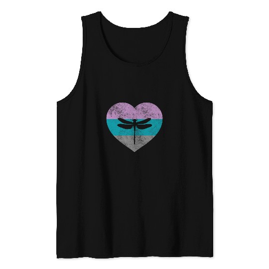 Insects Retro vintages Dragonfly Women Girls Dragonfly Tank Tops