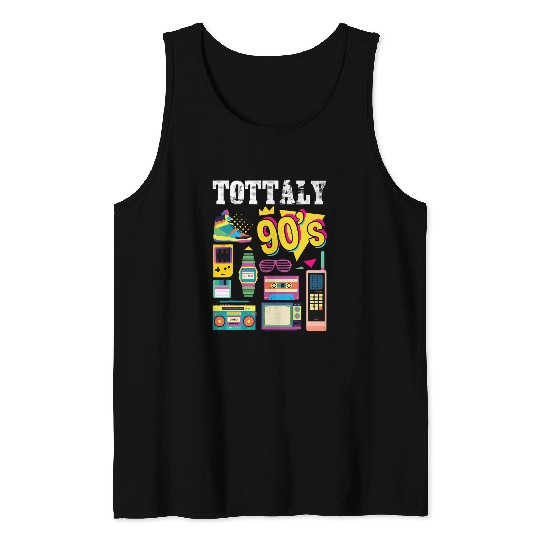 90s Retro   1990s Party Turntable Cassette Electro Music Tank Tops