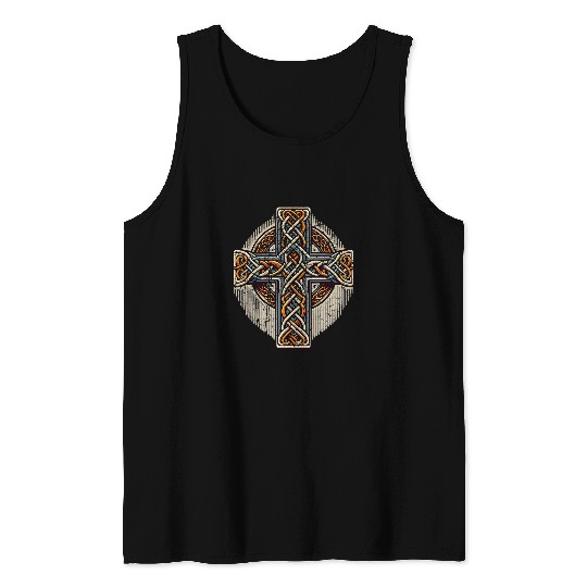 vintages Celtic Cross Viking Odin Norse Mythology Tank Tops